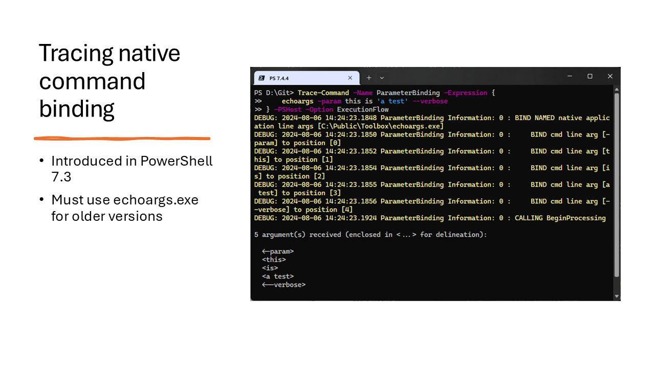 Tracing native command binding