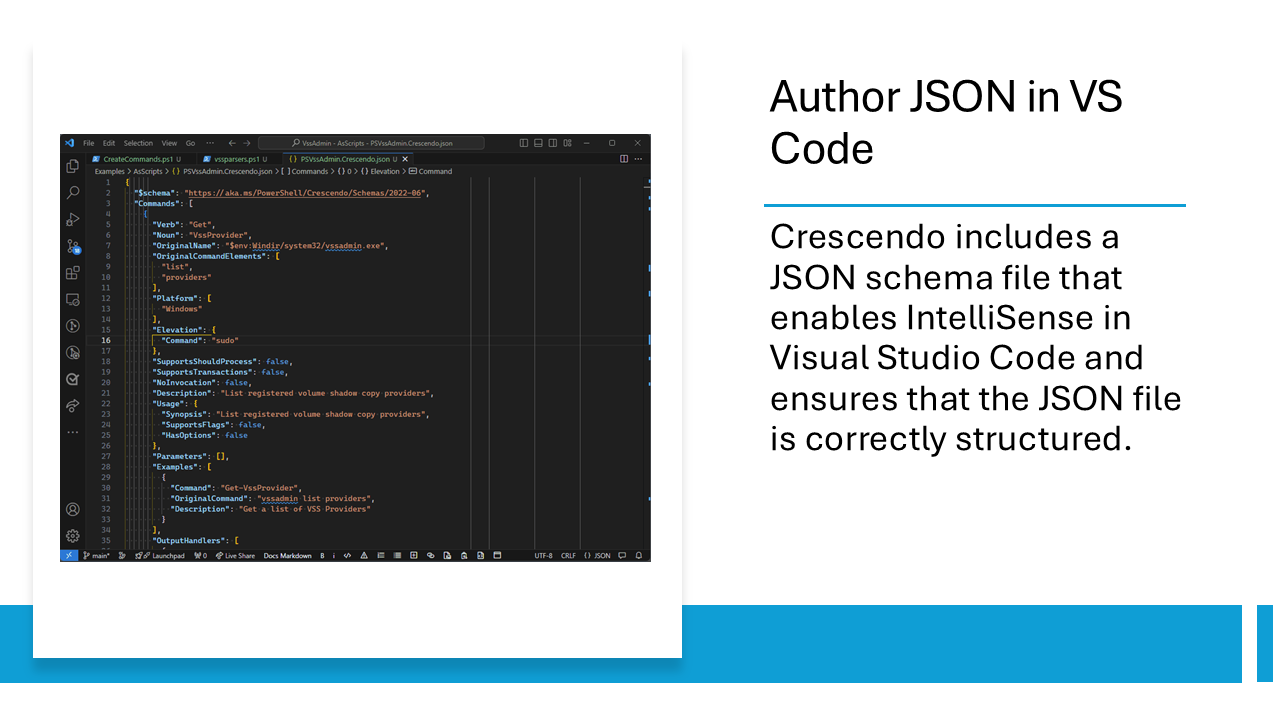 Author JSON in VS Code