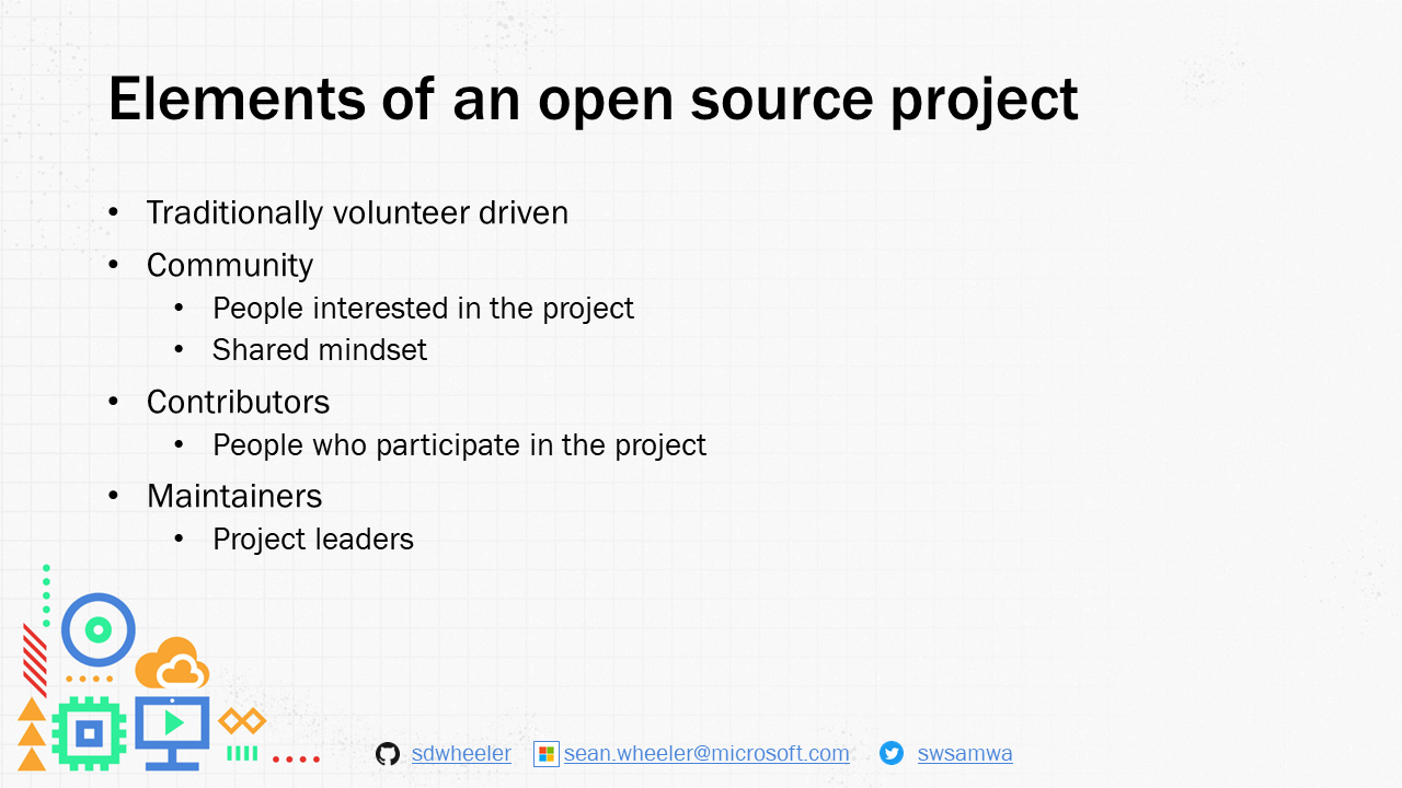 Elements of an open source project